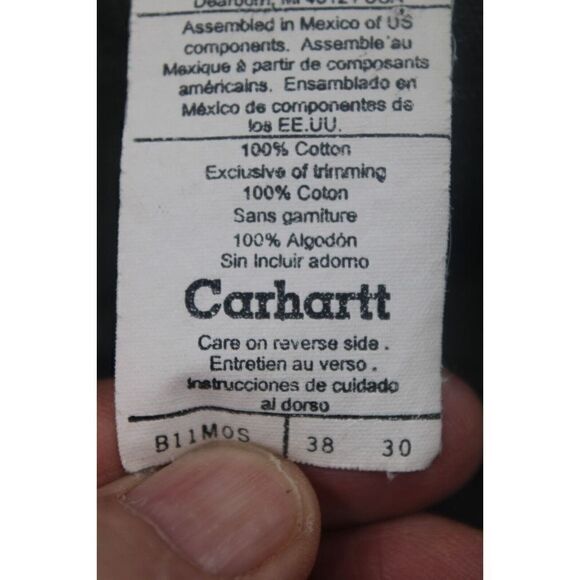 Carhartt B11 MOS Duck Pants Mens 38x30 Green Dungaree Fit Work Carpenter - Picture 7 of 7